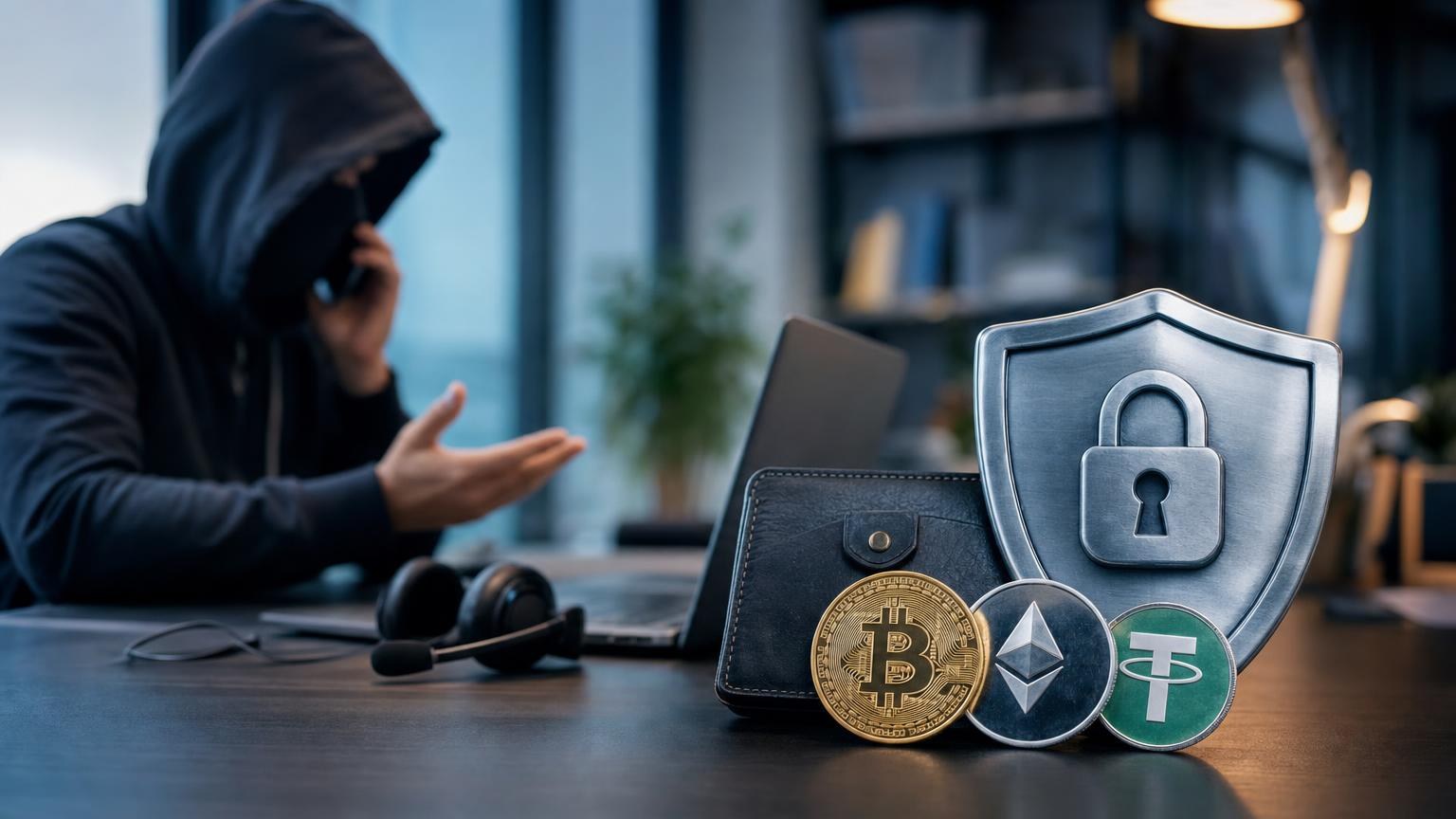 A crypto user verifies an exchange address, blockchain network and support message before sending BTC, ETH or USDT
